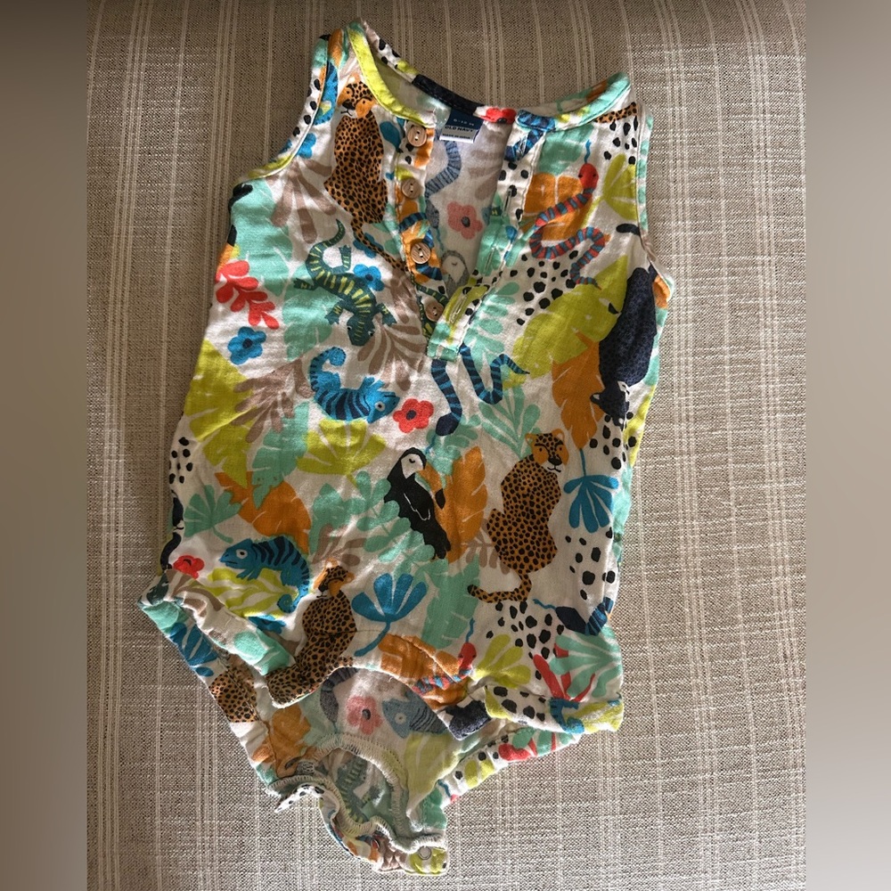 Old Navy Multicolor Animal Print Baby Romper